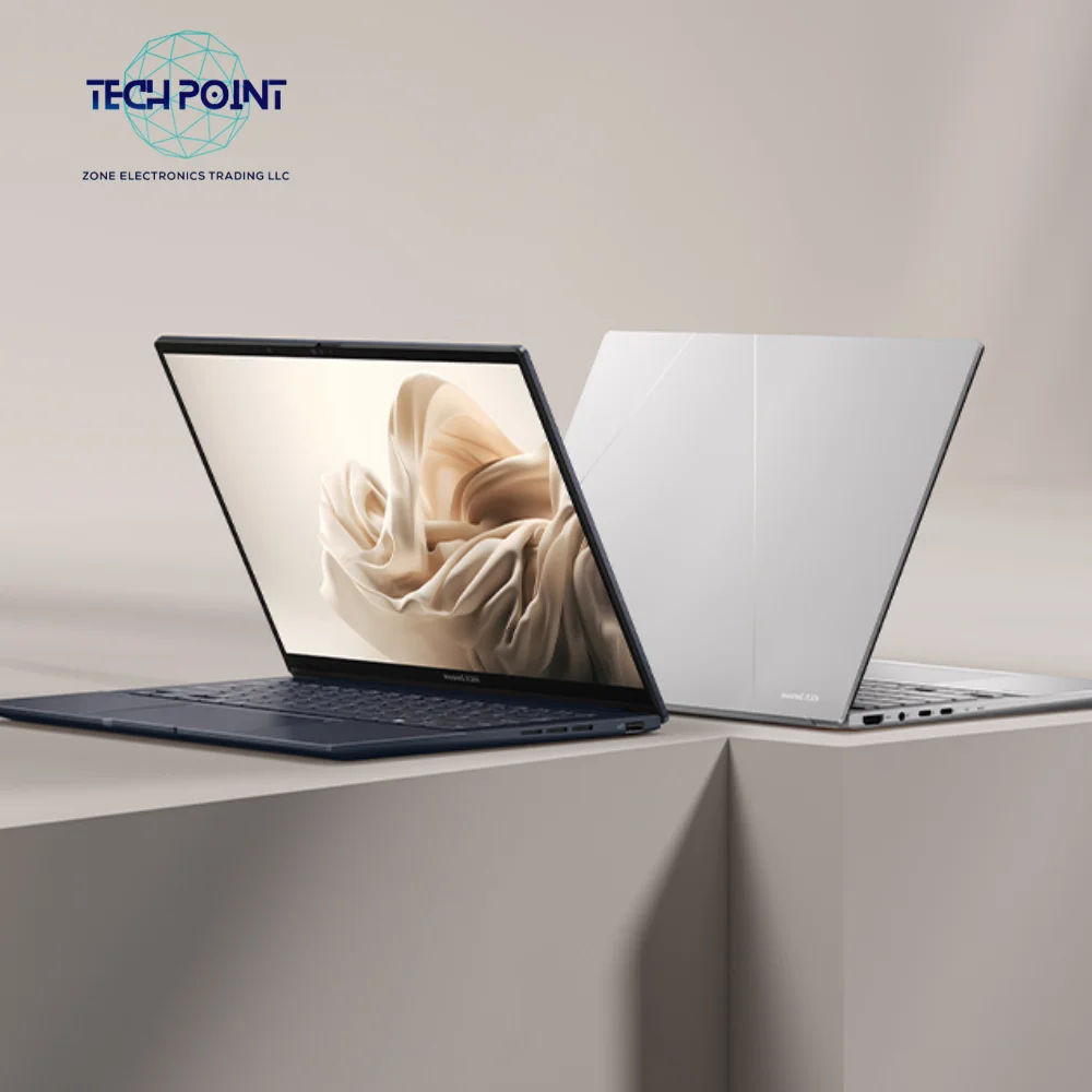 a laptop with a logo on the screen