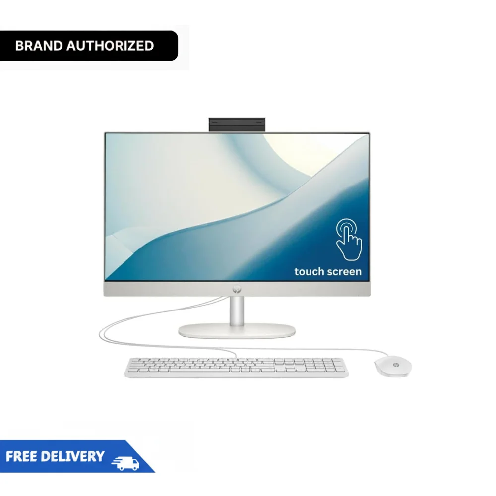 HP 24-inch Touchscreen All-in-One Desktop (24-cr0254nh) – Intel Core i7-1355U, 16GB RAM, 512GB SSD, FHD Display, Wired Keyboard And Mouse, No OS (Shell White)